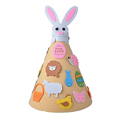 Jeenuuder Kinder Osterhase, Dekoration, Basteln, Filz, Hase, Set mit Zubehör, 3D-Hase, Baum, Ostergeschenk für Kinder, Haus, Wand von Jeenuuder