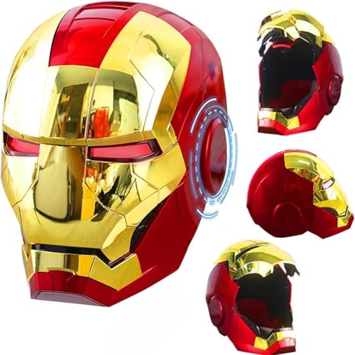 Iron-Man Helm, 2024 Neue Iron-Man Maske mit Jarvis Sprache, Fernbedienung und Touch-gesteuertem Öffnen/Schließen von Jefuzh