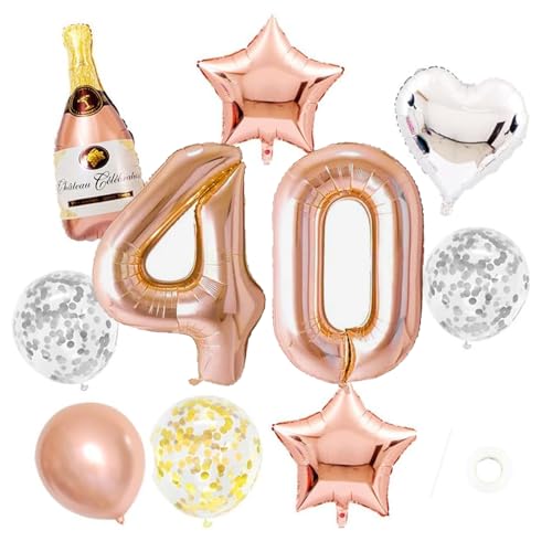 Luftballon 40. Geburtstag Roségold, 40 Geburtstag Frauen, Riesen Folienballon Zahl 40, Ballon 40. Geburtstag, Happy Birthday Folienballon 40, Deko 40. Geburtstag Frauen von JeiibrZui