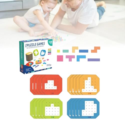 Colorful Block Jigsaw Puzzle Game, 3D Russian Block Tangram Toy, Tangram Shape Jigsaw Puzzles Montessori Puzzle Gift Toys for Kids (3PCS,ONE SIZE) von Jelaqmot
