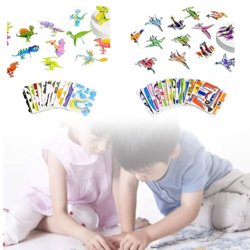 Flowarmth Educational 3D Cartoon Puzzle, Educational 3D Cartoon Puzzle, 3D Cartoon Puzzles for Kids, 25pcs Not Repeating 3D Puzzles for Kids Toys (D,ONE SIZE) von Jelaqmot