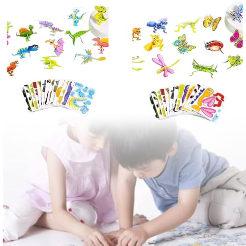 Flowarmth Educational 3D Cartoon Puzzle, Educational 3D Cartoon Puzzle, 3D Cartoon Puzzles for Kids, 25pcs Not Repeating 3D Puzzles for Kids Toys (E,ONE SIZE) von Jelaqmot