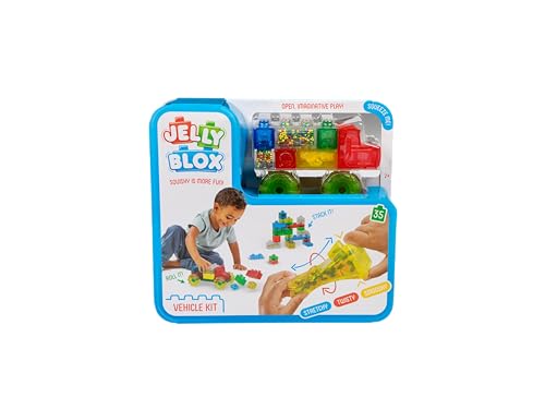 GOLIATH Jelly BLOX - Vehicle Kit, Bauspielzeug ab 2 Jahren, mit 35 Sensorische Bausteine, Konstruktion Spielzeug für Kinder, Sensory Play mit Spielsteinen von Jelly Blox