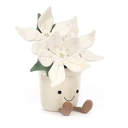 Jellycat Amuseable White and Gold Poinsettia Collectable Plush Decoration von Jellycat