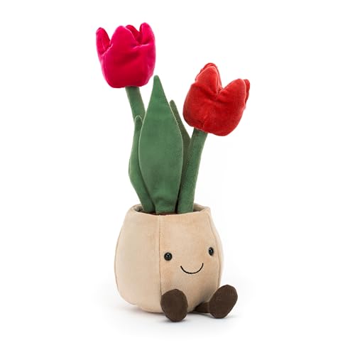 Jellycat Amuseables Tulpen-Topf-Plüschtier, 30,5 cm, Pflanzen- und Blumenplüsch, lustiges Dekor und Geschenk von Jellycat