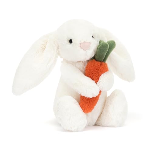 Jellycat Bashful Karottenhase Stofftier klein 17,8 cm | Kaninchen und Hase Plüschtier | klassisches Kindergeschenk von Jellycat