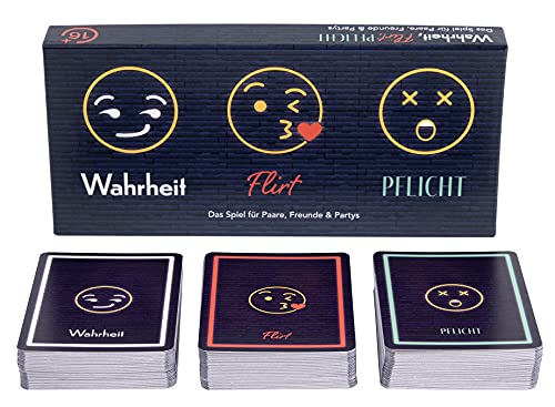 Jellyway Wahrheit, Flirt oder Pflicht - das Spiel für Paare, Freunde & Partys | Kartenspiel, Wahrheit, Pflicht, Witziges Spiel von Jellyway