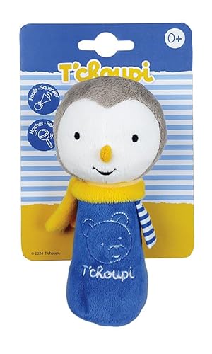 JEMINI 024416 T'Choupi Baby Plüschtier Hochet Handpuppe, -14 cm, Blau von Jemini