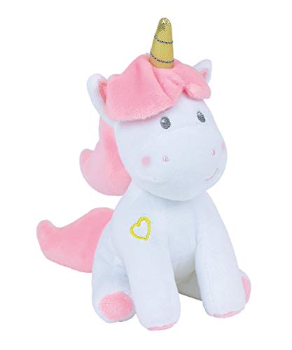 Jemini- 023741 Einhorn Plüsch +/- 19 cm mit Rassel, weiß rosa von Jemini