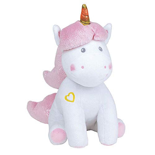 Jemini 023755 Licorne Peluche +/-24 cm Musicale et lumineuse Einhorn Musikalisches und leuchtendes Plüschtier, Weiß/Rosa von Jemini