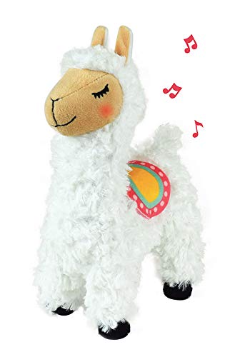 Jemini 023782 LOLA LE LAMA 26 cm musikalisch und Leuchtend Blade Plüschtier mit Musik und Licht, weiß von Jemini