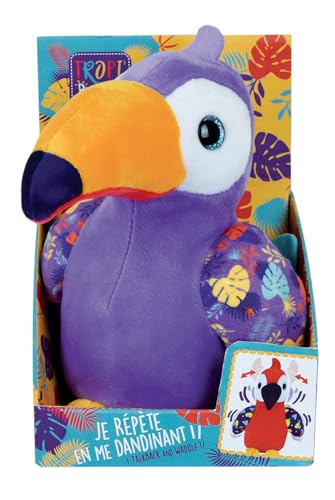 Jemini 024172 - Tropi'Birds Interaktives Plüschtier Toucan +/- 20 cm, der wiederholt und dandin, violett von Jemini