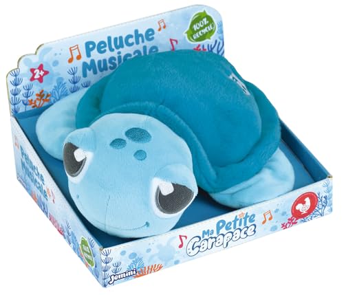 Jemini 024457 MA Kleiner Panzer Plüschtier Schildkröte Blau Musik Klang der Wellen +/- 25 cm 100% recycelt von Jemini