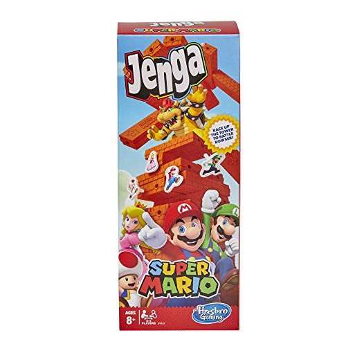 Jenga Super Mario Edition Spiel, Block-Stapelturm-Spiel für Super Mario Fans, ab 8 Jahren von Jenga