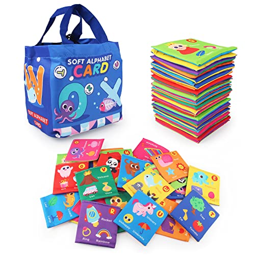 Jenilily Flashcard für Kinder Spielzeug ab 0 1 2 Jahre Lernkarten formen Tiere ABC Alphabet Baby Montessori Interaktive Sensorisches Kleinkind Tücherbox Kinderspielzeug 6 Monate Buch Karten Geschenk von Jenilily