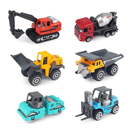 Jenilily Mini Lastwagen Autos für Jungs Baufahrzeuge Spielzeug Geschenkset Kinder ab 3 Jahren Auto, Legierung Bagger Set Kleine Geschenk von Jenilily