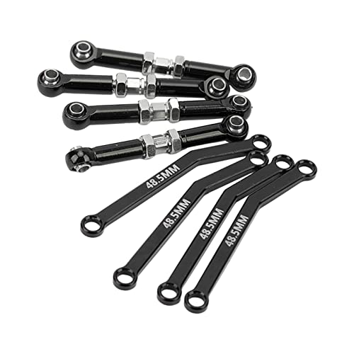 Jenngaoo 8 Stück RC Links Set, High Clearance Front Links Set aus verschleißfestem Crawler Auto Aufhängungs Links Set aus Aluminiumlegierungsstahl für 1/24 RC FCX24 Crawler Auto (Schwarz) von Jenngaoo