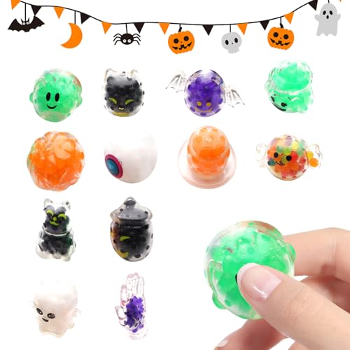 12 Stück Halloween Stressball, Anti Stress Spielzeug Bälle, Halloween Antistressbälle für Kinder Erwachsene, Mini Schaum Stressabbau Bälle Stressabbau Spielzeug für Kindergeburtstag Mitbringsel von Jenshhch