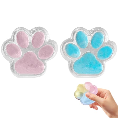 2 Stück Squishy Fidget Toys, Katzenpfoten Antistress Spielzeug, Stress Katzenkrallen Stress Spielzeug, Anti Stress Cat Paw Squeeze Toy, Anti Stress Sensory Fidget Toys für Erwachsene und Kinder (C) von Jenshhch