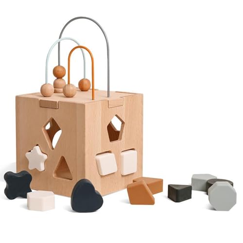 3 -in -1 -Holzmontessori -Spielzeug für 1+ Jahr - Holzspielzeug für Kleinkinder 1-3 - Lernspielzeug für 1 Jahr alte - Holzbabysspielzeug - Montessori -Spielzeug für 2 Jahre alte, Holzstangenspielzeug von Jeorywoet