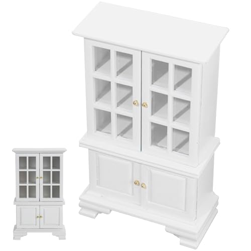 Jeorywoet Dollhouse -Bücherregal, hölzernen Displayregal Dollhouse Möbel Realistisch 1 12 Skala Dollhouse Möbelschrank für DIY Wohnzimmer Dinning Dollhouse Accessoires, Dollhouse -Buchhandel von Jeorywoet