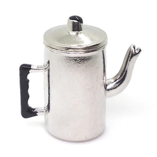 Dollhouse -Kessel mit Handle und offenbarem Deckel, 1 12 Skala Dollhouse Accessoires, Alloy Dollhouse Miniaturen, 1,06x1.02 Dollhouse Coffee Pot, Geschenke für Puppenhaus -Enthusiasts -Accessoires von Jeorywoet