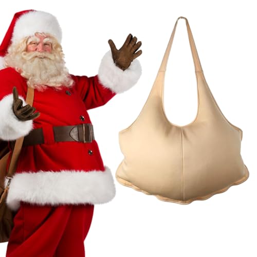 Fake Belly, Fat Anzug, gefälschter gepolsterter Bauch Santa -Anzug, einstellbares Santa -Kostüm mit Elastizitätsband, Zipper Santa Claus Kostüm für Männer Weihnachts -Cosplay -Prop, Santa Kostüm von Jeorywoet