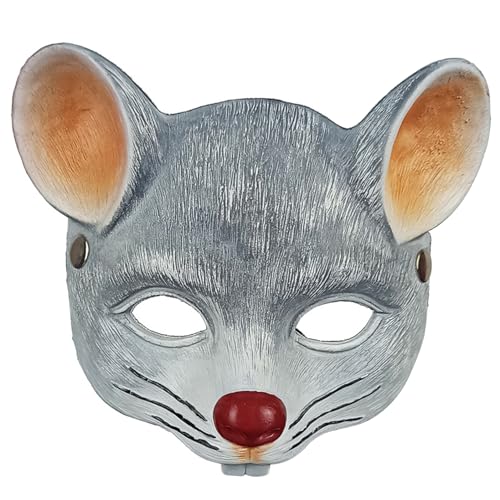 Halloween Mask 3D gruselige Rattenmaske 8.7x6.7 Maus Gesichtsmaske PU Foam Realistische Maske One Size Kinder Erwachsene Horrormaske mit Elastizität Band für Halloween Cosplay Masquerade, Halloween M von Jeorywoet