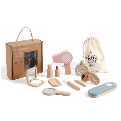 Holz Make -up, hölzernes Make -up -Spielzeug Set umfassende frühe pädagogische gefälschte Make -up -fantasievolle interaktive Make -up süßes glattes Make -up -Spielzeug, Geschenke für Mädchen, Make - von Jeorywoet