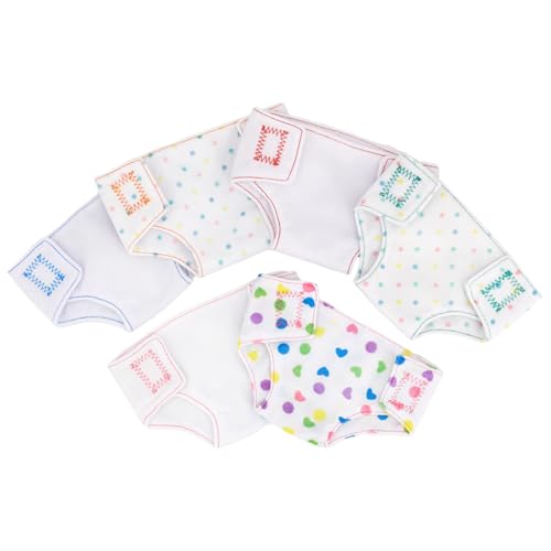 Jeorywoet 6pcs Babypuppenwindeln, weiche Unterwäsche für Babypuppenbabypoly, leichte Babypuppenwindeln nachfüllen, entzückende Puppenunterwäsche für 18 Zoll Puppe, Babypuppenunterwäsche von Jeorywoet