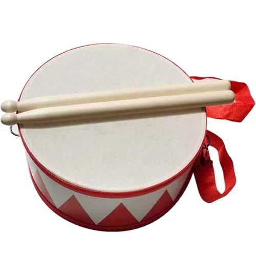 Jeorywoet Babytrommel, Kleinkind -Drum Set Dicke Holzspielzeugtrommel mit 2 MALKETS -Lernkindern Musik lustige Kleinkind -Musikinstrumente mit Gürtel zum Weihnachtsgeburtstag 7.9x7.9x7.1 in von Jeorywoet