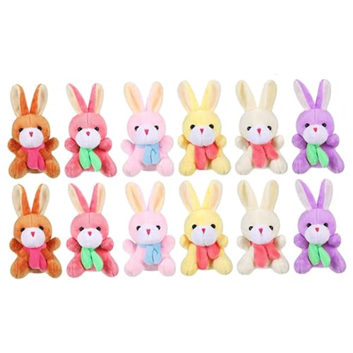 Jeorywoet Bunny Plüsch, 12 pcs Osterhasen gefüllte Tiere Plüschspielzeug, 4 Zoll Kaninchen Plüsch gefüllt von Jeorywoet