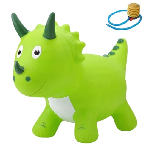 Jeorywoet Dinosaurier-Bounce-Spielzeug für Kinder Cartoon Heavy PVC Ride auf Dinosaurier mit Griffdicker Anti-Rutsch-Schlauchdinosaurier mit Luftpumpe für Halloween, Dinosaurierspielzeug von Jeorywoet