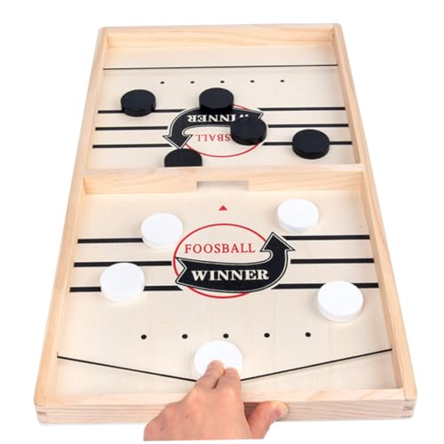 Jeorywoet Fast Sling Puck Game Holzschlinge Hockey -Spiel Brettspiele Spielzeug Eltern Kinder Interaktiver Spielzeugsieger Brettspiel Spielzeug Spielzeug von Jeorywoet