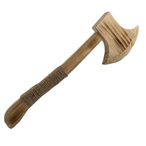 Jeorywoet Halloween Requisiten Holz Axt mit Hanpenseil, 12 Langgang gefälschte Axt, Halloween Performance Supply Toy Axe Lumberjack Axt Halloween Cosplay Kostümprops, gefälschte Axt von Jeorywoet