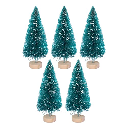 Jeorywoet Künstlicher Weihnachtsbaum, Miniatur Weihnachtsbaum Dollhouse Schnee Weihnachtsbaum Künstliche Kiefern 5pcs, Puppenhaus Weihnachtsbaum, 12,5 cm von Jeorywoet