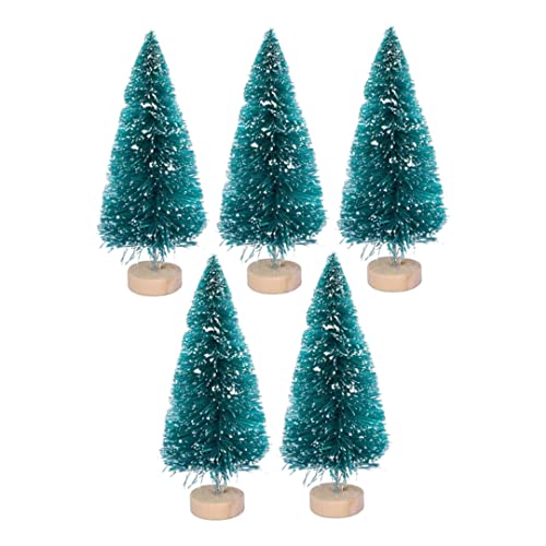 Jeorywoet Künstlicher Weihnachtsbaum, Miniatur Weihnachtsbaum Dollhouse Schnee Weihnachtsbaum Künstliche Kiefern 5pcs, Puppenhaus Weihnachtsbaum, 6 cm von Jeorywoet