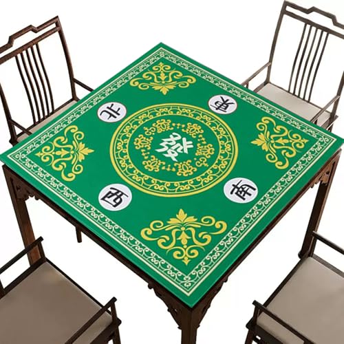 Jeorywoet Mahjong Mat 27.6x27.6 Polyester Mahjong Tischmatte mit klaren Druckmen von Jeorywoet