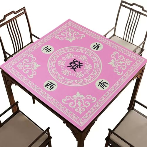 Jeorywoet Mahjong Mat 27.6x27.6 Polyester Mahjong Tischmatte mit klaren Druckmen von Jeorywoet