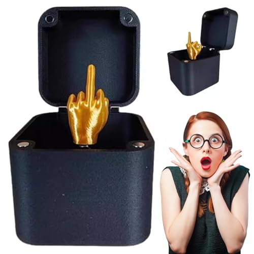 Jeorywoet Mittelfinger in Einer Schachtel, 2x2-Zoll-Pop-up-Streichkiste mit Mittelfingern, perfekte Parodie-Plastik-Mittelfinger-Geschenke für Office Desktop Decor (1PCS) von Jeorywoet