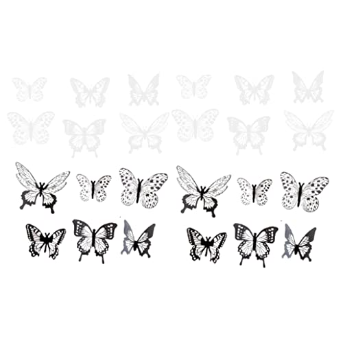 Jeorywoet Muttertag Schmetterling Kuchen -Topper Schwarz weißer Schmetterling Kuchen -Dekoration Personalisierter Cupcake -Topper für Partyversorgungen 24 -pcs Butterfly Cake Topper von Jeorywoet