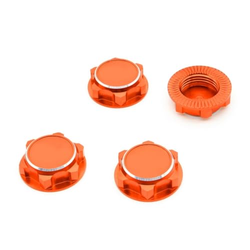 Jeorywoet RC -Sechskantradstaubdichte Anti -Skid -Nabenmutter, kompatibel mit ZD Racing 1/8 RC -Auto 17mm 4pcs Orange, Nabenmutter für 1/8 RC -Auto von Jeorywoet