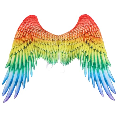 Jeorywoet Regenbogenflügel 3D Flügel Kostüm Halloween Kostüm Schmetterlingsflügel mit elastischen Gurten Pride Flügel für Erwachsene Kostüme Kleid Karneval, Dress -up -Party, Regenbogenflügel von Jeorywoet