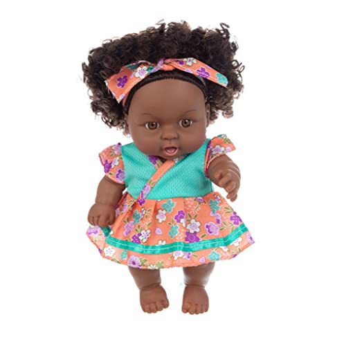 Jeorywoet Schwarze Babypuppen 7,87 Zoll Afroamerikaner Babypuppe bewegliche gemeinsame lebensechte Schwarze für Kindergeschenke Festivals Stil 1, Schwarze Puppe von Jeorywoet