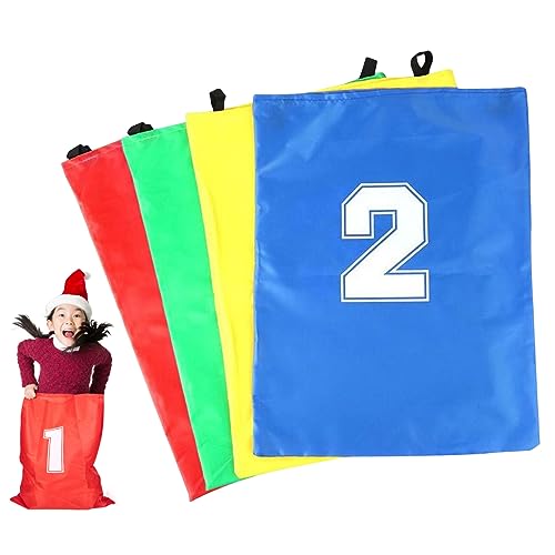 Jeorywoet Sport Day Kit 4pcs 28.15x20,28 Zoll Leinwand mit großer Kapazität Falten tragbarer Sack -Rennsäcke Doppelgriffe im Freien im Freien im Freien für Kinder für Kinder, Sport Day Kit von Jeorywoet