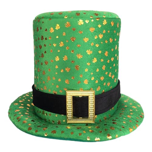 Jeorywoet St. Patricks Day Hut Green Shamrock Top Hut Kobold Hut für St. Patrick's Day Kostümzubehör, St. Patricks Day Hats von Jeorywoet