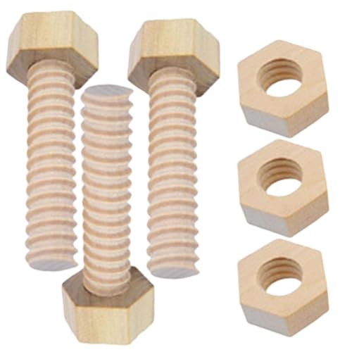 Jeorywoet Stress Nut und Bolts 3PCS/Set Holzbetonten-Therapiespielzeug Lernbildung DIY-Schraubenspielzeug für Kleinkinder 1-3 Kinder Kinderbaby vor Schulleuten, Schraubenspielzeug für Kleinkinder 1-3 von Jeorywoet