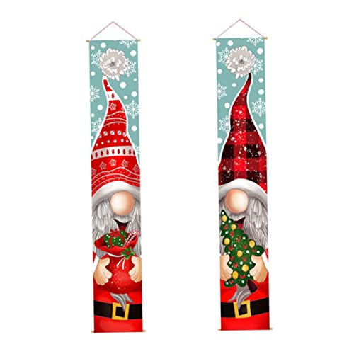 Jeorywoet Weihnachten Santa Claus Banners Schneemann Hanging Couplet Weihnachtsdekoration für Garten 1 Paar Style2 Schneemann Hanging Ornamente von Jeorywoet