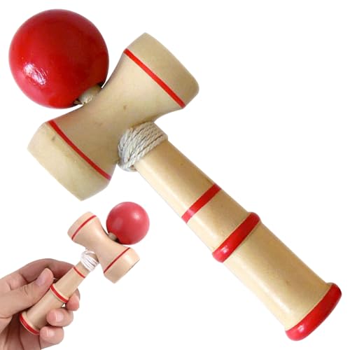 Kendama -Spielzeug, 5,3x2,2 Zoll Holz Kendama Spielzeug, leicht zu spielen klassisches japanisches Spielzeug Kendama Übungskörperkoordination und -kontrolle, Spielzeug für Anfänger, japanisches Spiel von Jeorywoet