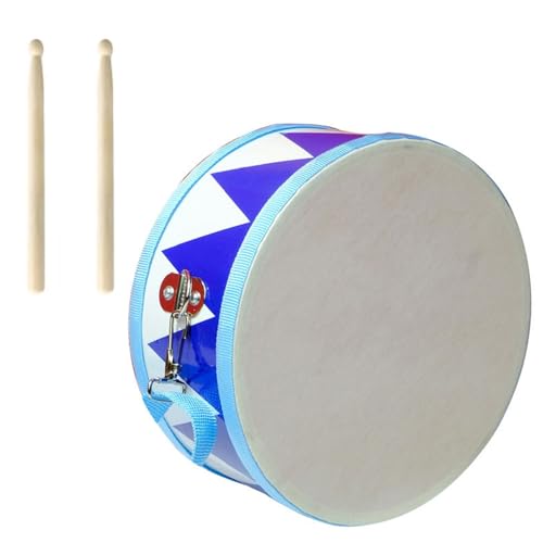 Kids Drum Set, 8 blaue Holztrommeln, Bildungsbaby -Drum -Spielzeug mit verstellbarem Riemen und 2 Drumsticks, glatte sensorische Musikinstrumenttrommel für Kinder über 3 Jahre Geschenk, Trommeln von Jeorywoet